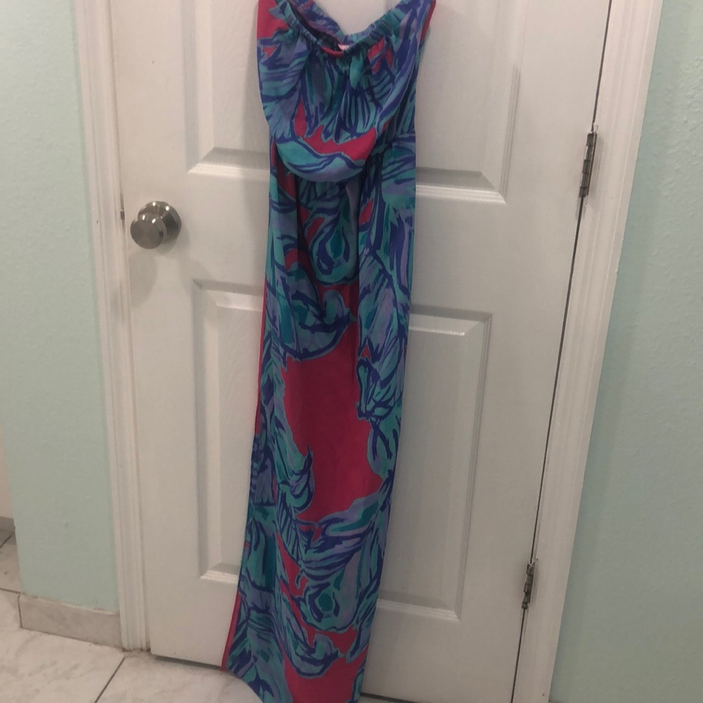 Lily Pulitzer colorful maxi dress.